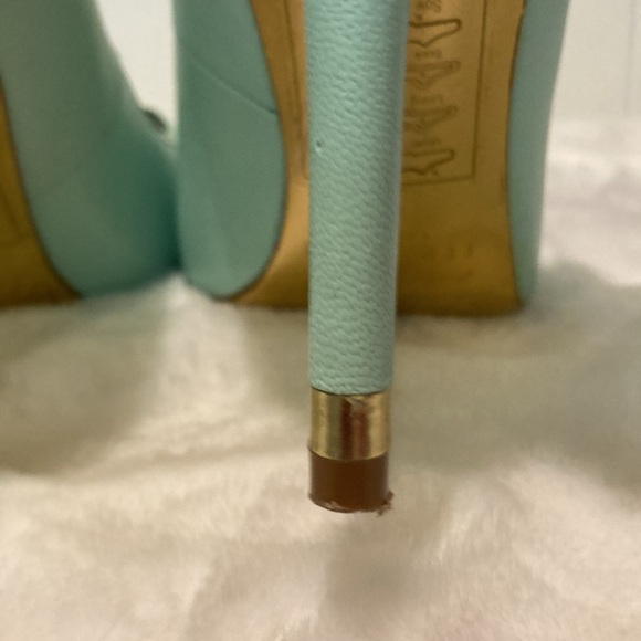 Ted Baker London Mitila Mint Green Leather Heels Size 37.5 - Picture 6 of 10